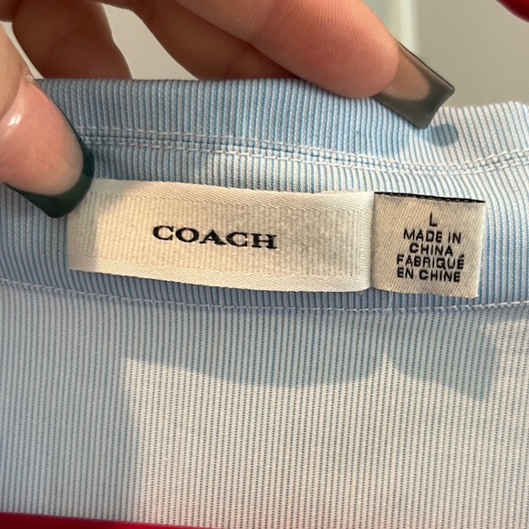 Coach blue pajamas 2 piece SET size L NWOT - Picture 3 of 15